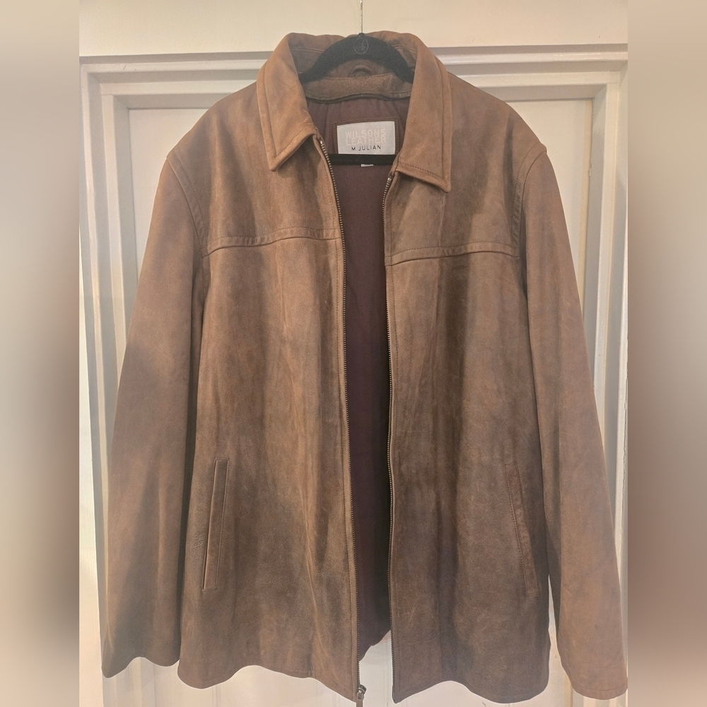 Wilsons Leather M. Julian Motorcycle Thinsulate Distressed Brown Mens XLT Bomber